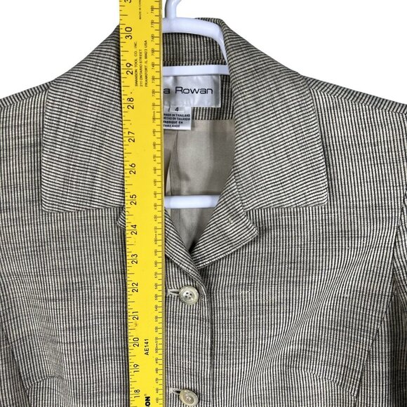 Rena Rowan Womens 4 Linen Blend Pinstripe 2-Piece Pant Suit Set Career Wear - Picture 13 of 16